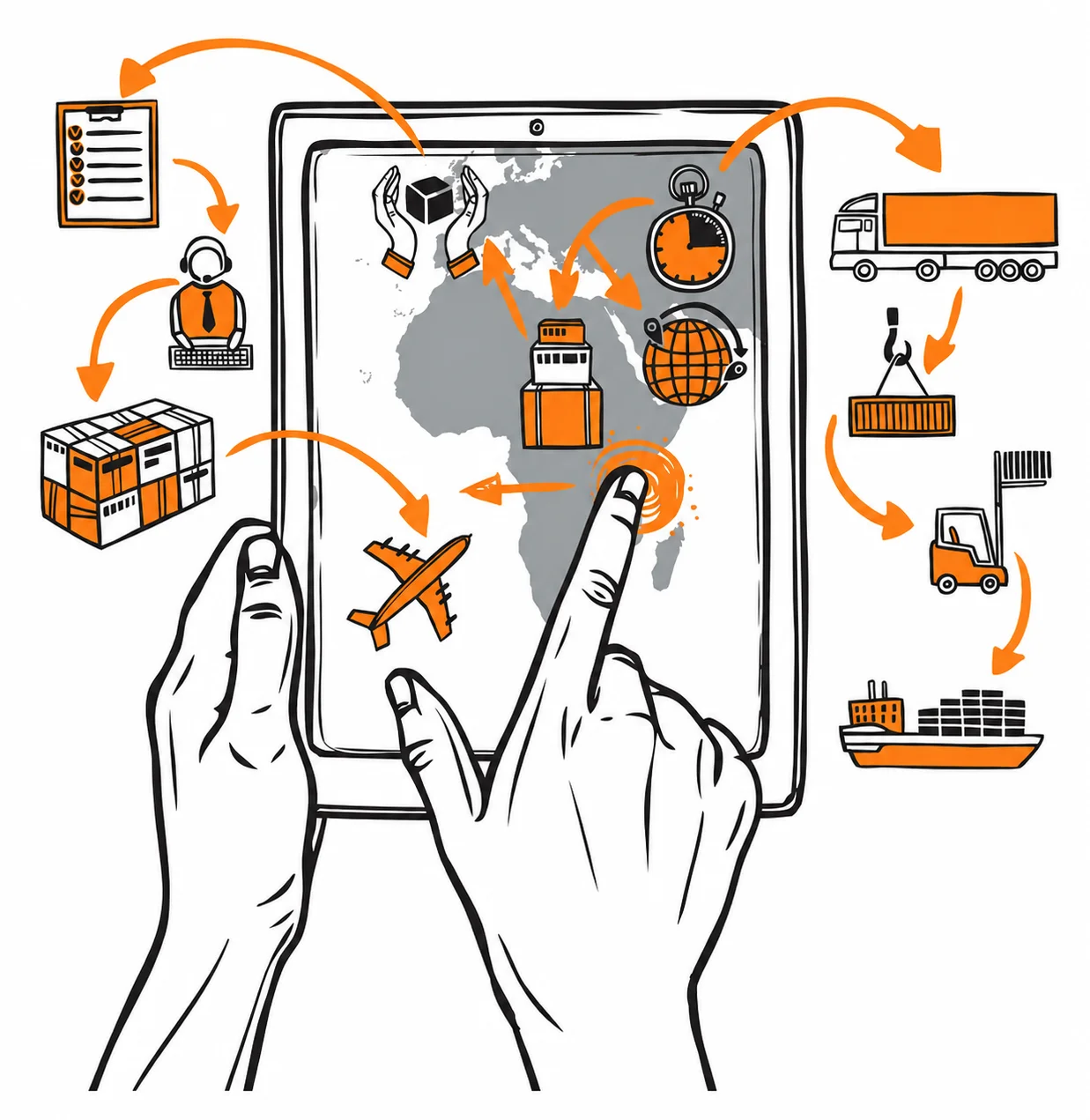 SaaS logistics tracking interface showing shipment status